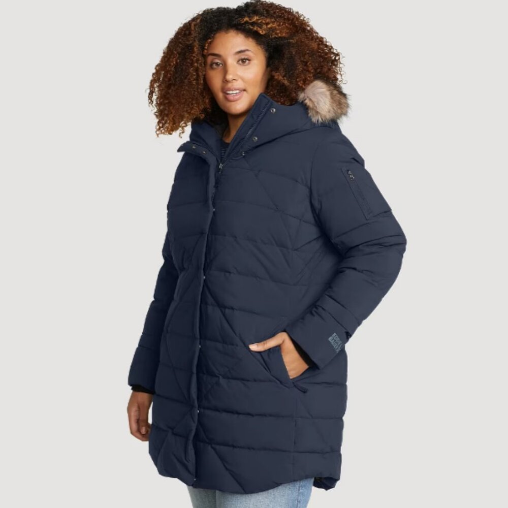 Eddie Bauer Women's Sun Valley Frost Down Parka Plus Size 2X – Navy Blue